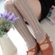 thumbnail image 5 of Guardurnaity Piernas de fibras acrílicas acogedoras con calentadores de rodilla de tobillo calcetines de punto con puños de botas de ochos gruesos Accesorios de disfraces negro, 5 of 6