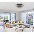 thumbnail image 2 of Elegant Lighting Monroe 33" Metal and Crystal LED Double Flush Mount in Black, 2 of 3