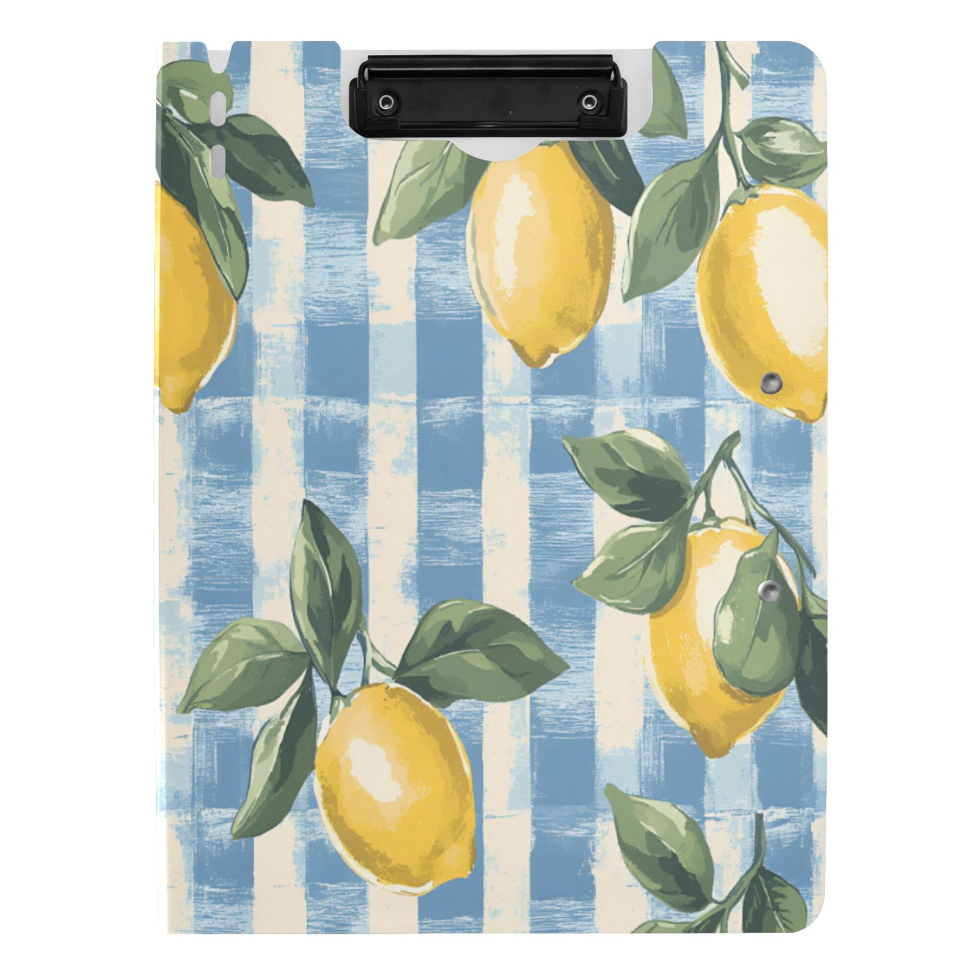 FORMRS A4 Clipboard Folder with Pen Holder Horizontal Foldable School Office Binder, Retro Lemon Leaves