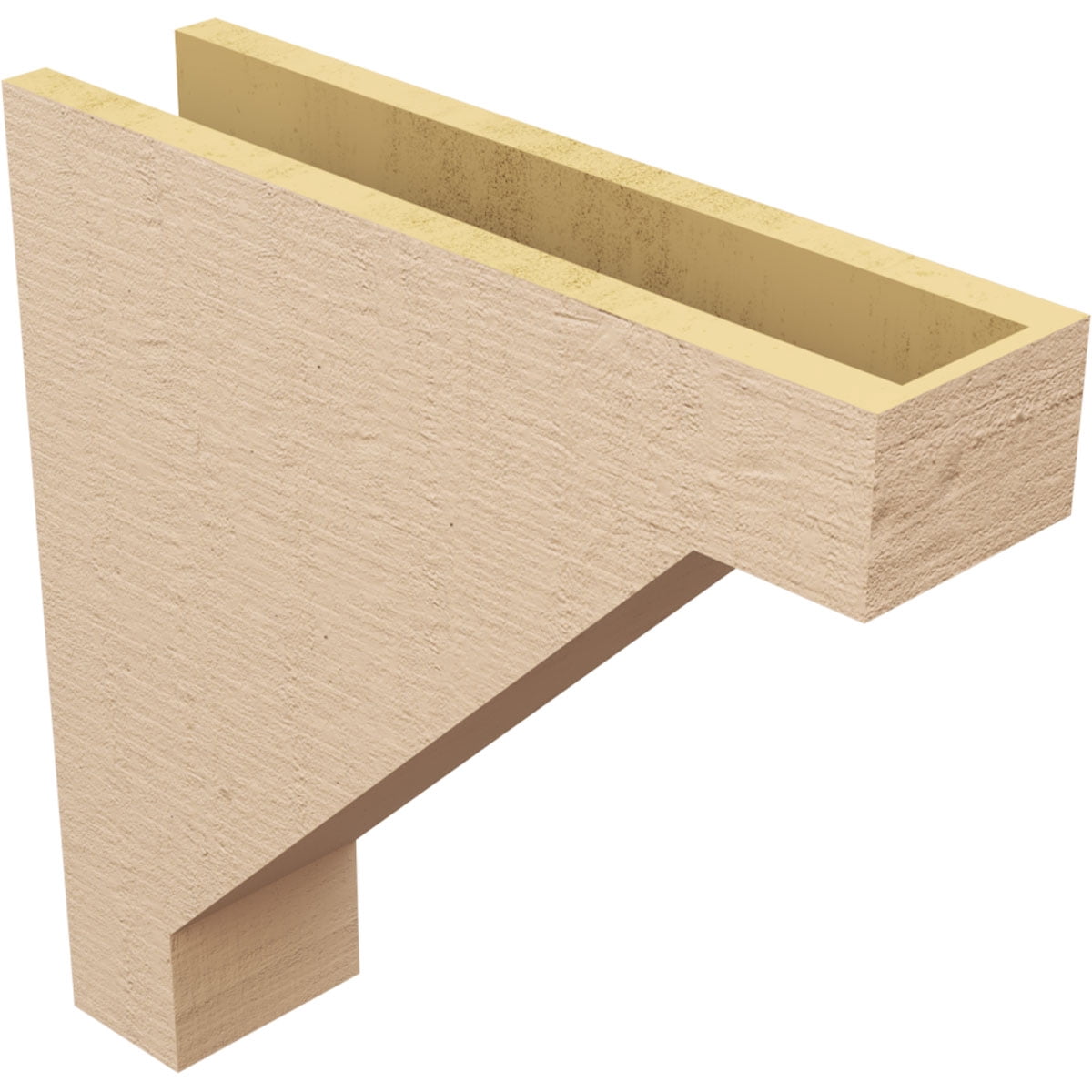 5"W x 20"D x 20"H Thin Burlington Rough Cedar Woodgrain TimberThane Corbel, Primed Tan
