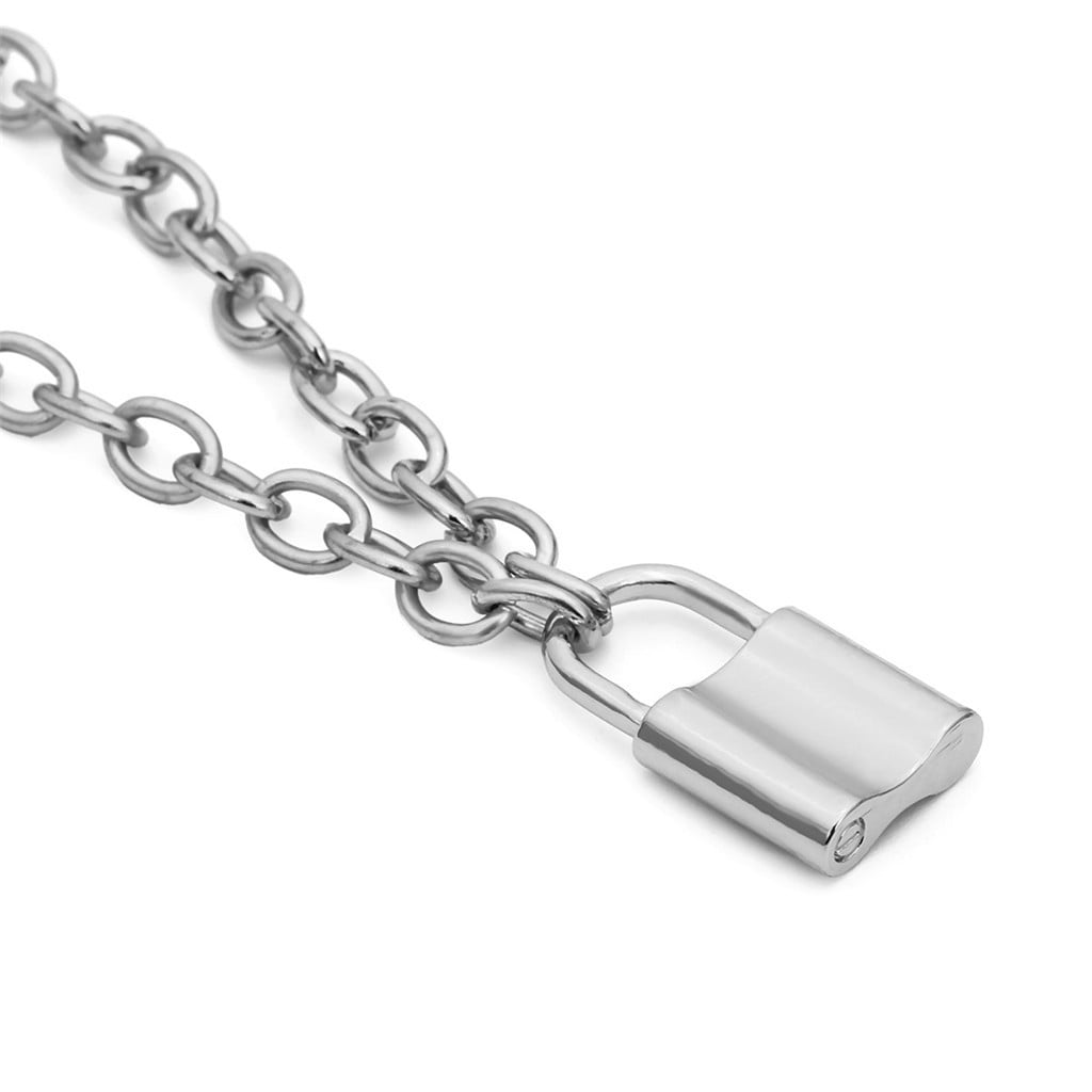 Padlock Necklace Stainless Steel Lock Chain for Men Women