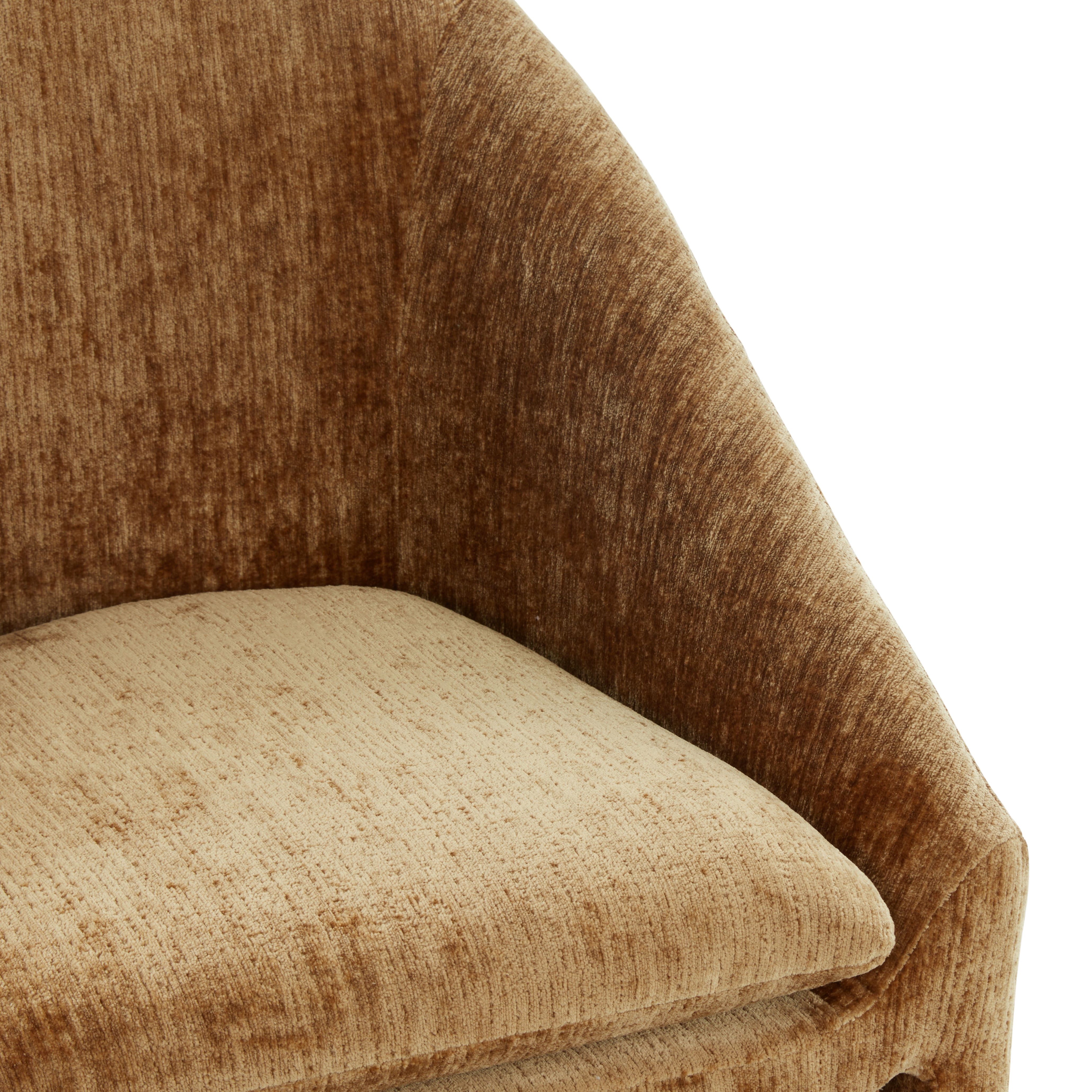 Safavieh Couture Kagan Chenille Contemporary Wood and Fabric Dining Side Chair, Amber