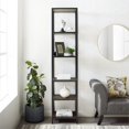 thumbnail image 2 of Crosley Jacobsen 5 Shelf Etagere Bookcase in Brown Ash, 2 of 10