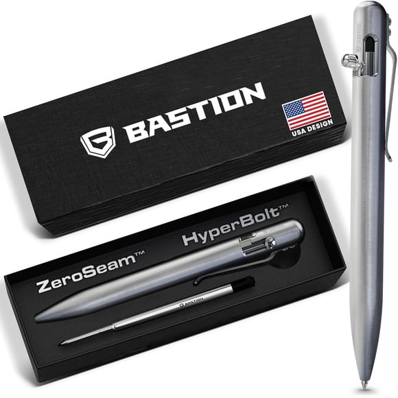 Bolígrafo BASTION Titanium Bolt Action Hyperbolt ZeroSeam plateado