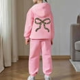 thumbnail image 4 of WOYY Tracksuit for Girls Casual Bow Print Hoodie Jogger Pants Outfits, Sizes 2-3T, 4 of 6
