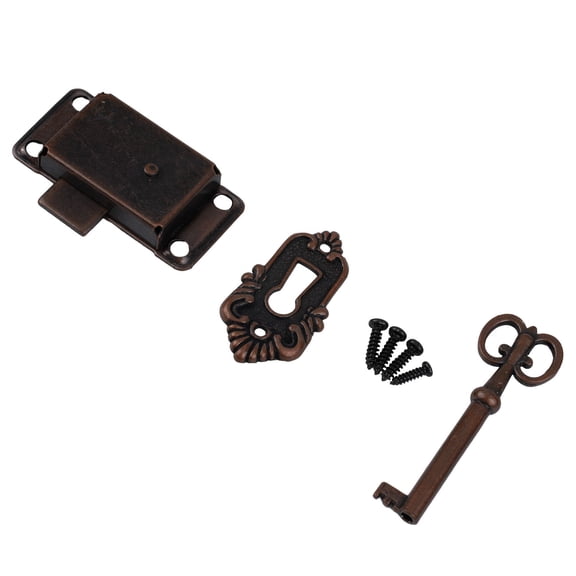Antique Metal Door Lock Set for Jewelry Box, Cabinet and Wardrobe