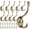 10 Pcs Antique Brass, variant on PETGLE 10 Pack Coat Hooks Wall Mounted with 20 Screws, Heavy Duty White Towel Hooks Metal Double Hooks, No Rust Retro Rustic Wall Hooks for Hanging Towel, Coat, Scarf, Bag, Hat, Cup, Key