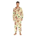 thumbnail image 5 of Adult Christmas Onesie Holly Leave Christmas Bear Pattern Zipper One-Piece Pajamas Unisex with Pockets, 5 of 6