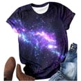 thumbnail image 5 of vigerkar Cute Tops for Women Galaxy Space Print Petite Shirts Casual Short Sleeve Crewneck Graphic Tees Blouses (Navy, S), 5 of 5