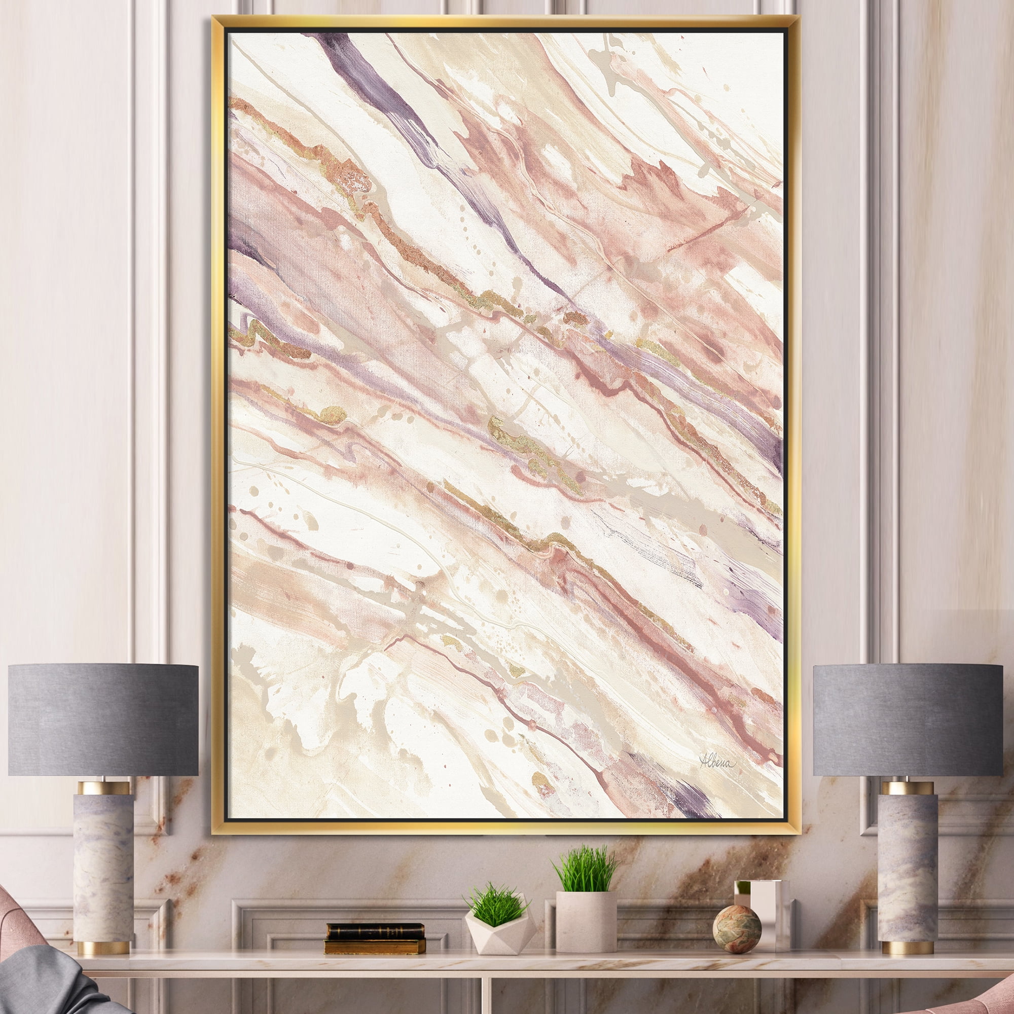 Designart ' Copper Shabby Dreams ' Shabby Chic Framed Canvas