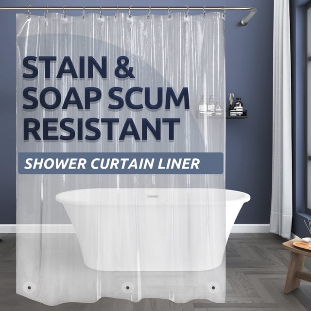 Cortina de ducha Titanker transparente de PEVA, 180 x 180 cm, impermeable