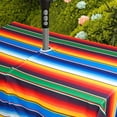 thumbnail image 4 of Mexican Strips Tropical Leaves Outdoor Tablecloth with Umbrella Hole for Rectangle Table, Waterproof Strip Patio Table Cloth with Zipper - 60 x 84 inches, 4 of 6