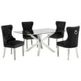 thumbnail image 1 of Rectangular 63" x 39" 5 Piece Dinette Set with Silver Stainless Steel and Chairs, 1 of 4
