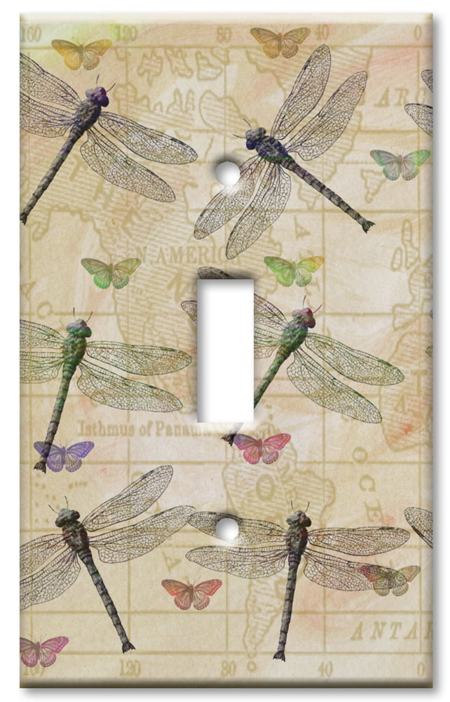 Art Plates Triple Toggle Dragonflies Switch Plate 