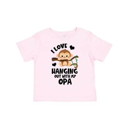 

Inktastic Monkey I Love Hanging out with My Opa Gift Toddler Boy or Toddler Girl T-Shirt
