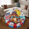 thumbnail image 3 of Round Area Rug, Dog18 Non-Slip Floor Mat, Soft Washable Carpet for Living Room Bedroom Decor 31 Inch, 3 of 6