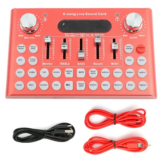 Perfect for Live Streaming and Audio Tuning 4.1 Channel USB Karaoke Sound Card for PC & Mobile