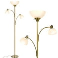 thumbnail image 1 of Brightech Sky Dome Double LED Torchiere 72 Inch Floor Lamp, Brass, 1 of 9