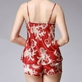 thumbnail image 4 of Gibobby Pijamas Mujer Verano Sexy Pijamas de seda de seda de hielo, camisón de verano para mujer, pantalones cortos con tirantes sexy, traje de dos piezas(Vino,G), 4 of 5