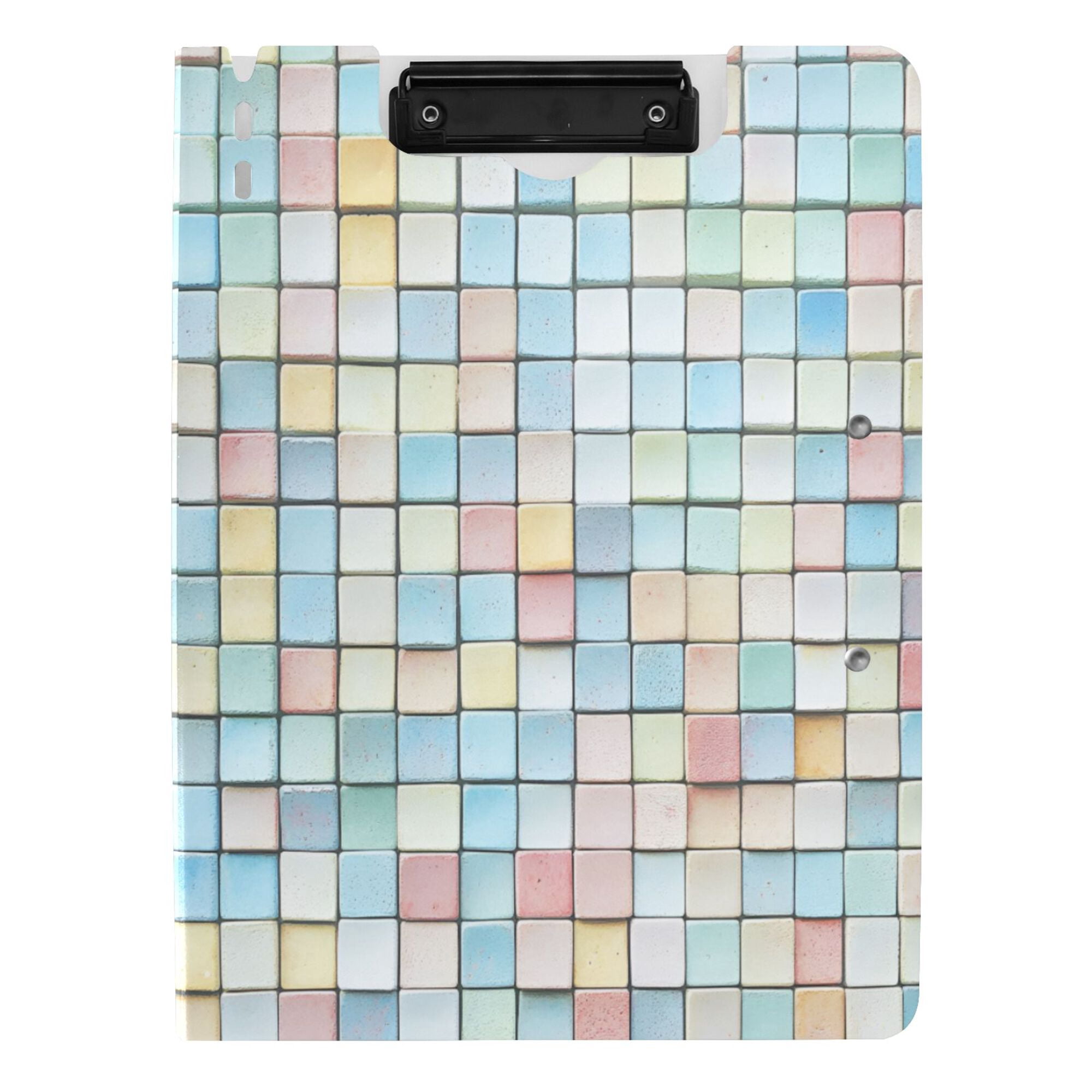 FORMRS A4 Clipboard Folder with Pen Holder Horizontal Foldable School Office Binder, Small Pastel Pattern