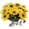 thumbnail image 1 of 28 pcs Artificial Sunflowers Bulk Summer Decor, 4 pcs Fake Silk Flowers, Sunflower Bouquet, 1 of 5