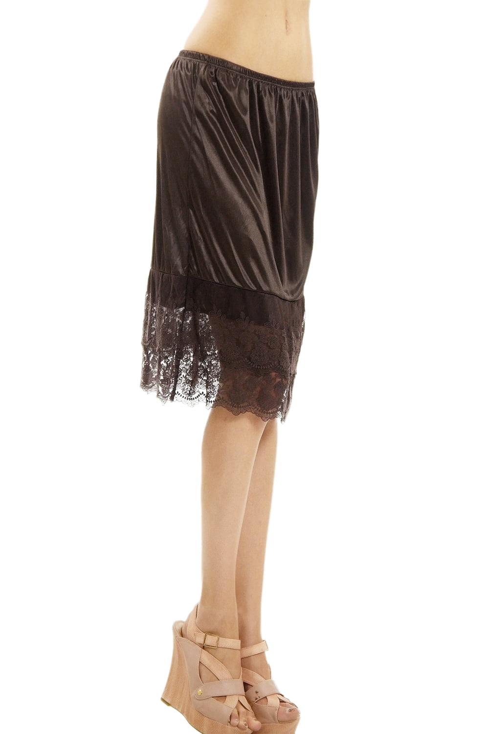 Women's Double Layered Satin Skirt Extender / Half Slip Lingerie