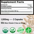 thumbnail image 6 of Organic Vitamin C from Camu Camu Capsules 1000mg per Serving - 150 Vegan Pills Raw Berry Organic, Non-GMO Supplement  from Peru by Peruvian Naturals, 6 of 6