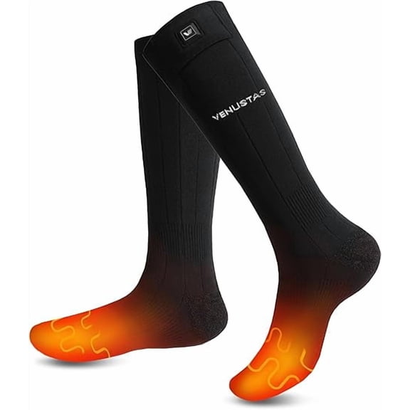 Venustas Heated Socks for Men Women with Batteries, 3D Half-Sole Heating, Rechargeable Electric Socks for Skiing