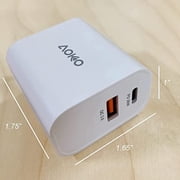 20w usb-C QC 3.0 usb-A Wall Charger (ETL Listed) Power Adapter with Cable