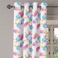 thumbnail image 2 of Ambesonne Ice Cream Grommet Curtain, Watercolor Popsicles, 50" x 72", Earth Yellow Pale Blue, 2 of 6