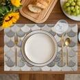 thumbnail image 4 of Grey Fish Scale Placemats Set of 4, Modern Geometric Gold Abstract Moroccan Placemats for Dining Table, Place Mats for Kitchen Tabletop, Waterproof Wipeable Dining Table Mats Set, 4 of 9