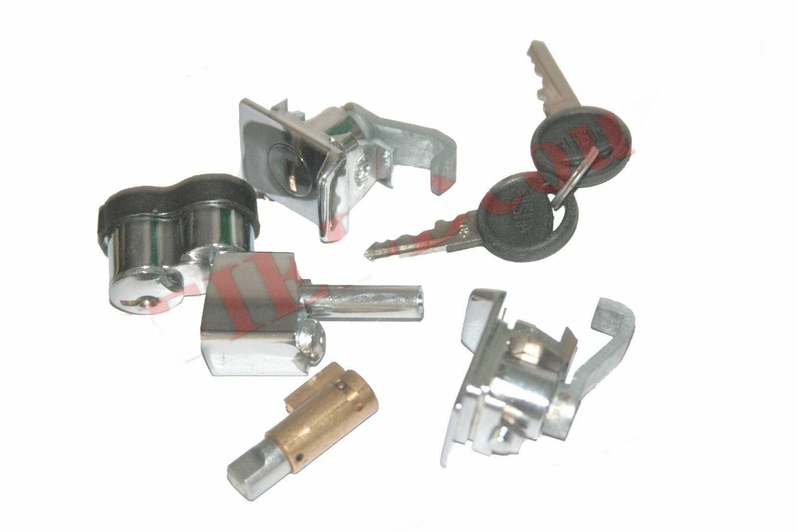 Set of 5 Locks 2 Common Key Early Vespa Fuel Tank With Tool Box & Wheel