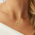 thumbnail image 3 of MTINEAPS Bubble Letter Necklace Gold Initial Necklaces for Women Trendy Chunky Charm Pendant Necklaces Gold Jewelry Birthday Gifts for Women Teen Her Mom Grandma Wife Sister, 3 of 6