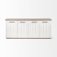 thumbnail image 2 of Homeroots 380252 Solid Mango Wood Top & Frame Sideboard with 4 Cabinet Doors, White & Brown, 2 of 3