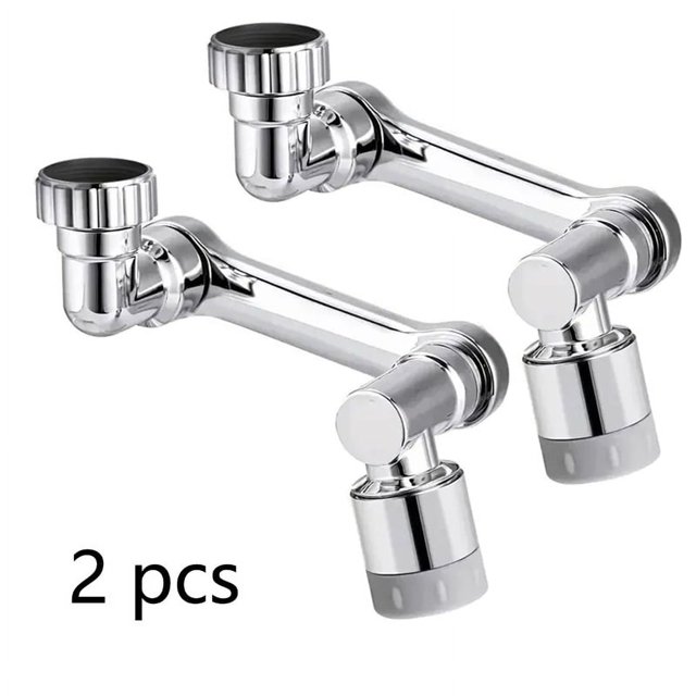 Extensor de grifo de 1-2 piezas, brazo robótico de aleación, 1080 ° Extensión de grifo universal giratoria, grifo giratorio para lavabo de baño