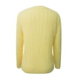 thumbnail image 5 of GBSYEWXS Sweaters For Women Yellow Crew Neck Long Sleeve Solid Color Casual Pullover Sweater, 5 of 5