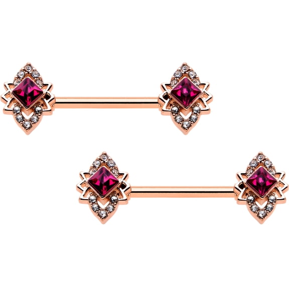 Body Candy 14G Womens Piercing Stainless Steel 2Pc Octogram Star Nipple Ring Set 9/16