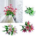 thumbnail image 4 of 6 uds flores de artificiales de seda decoración de boda Rosa claro Zulema Simulation Lily Flower, 4 of 8