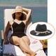 thumbnail image 2 of Minnieouse Sombrero de vaquero de paja para mujer, gorras de playa, Protector de sombrilla Natural, sombreros de protección solar elegantes para la cabeza Sombreros Negro Minnieouse AP012362-02, 2 of 6