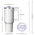 thumbnail image 2 of Floral 40oz Tumbler– Stainless Steel Insulated Tumbler with Handle and Straw, Large Capacity Travel Cup for Hot & Cold Drinks,Thanksgiving,Christmas, Spring,Flower, 2 of 6