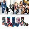 thumbnail image 5 of Lavencious Mens Bamboo Crew Argyle Dress Socks for Men Shoe Size 7-12, Sock Size 10-13, 5 Pairs (Argyle Pattern), 5 of 7