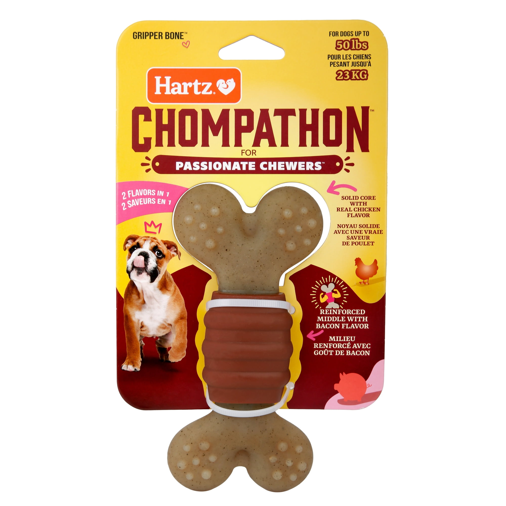 Hartz Chompathon Gripper Bone, Tough Dog Chew Toy