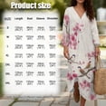thumbnail image 6 of DISNIMO Bird Flower Print Women Casual Maxi Dress Long V Neck Shift Dresses Loose 3/4 Sleeve Dresses for Women Fashion Linen Style Clothes, S, 6 of 6