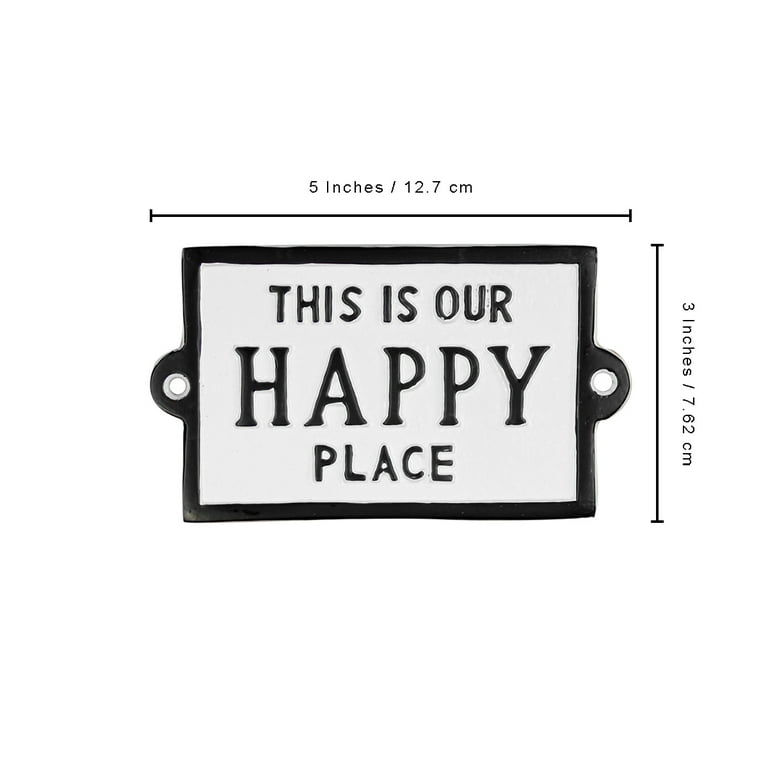 This Is Our Happy Place White Metal Sign Rustic Farmhouse Wall Plaque Home Decor This Is Our Happy Place White Metal Sign Rustic Farmhouse Wall Plaque Home Decor