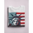 thumbnail image 3 of Lady Liberty With Usa Flag Sweatshirt Women -Image by Shutterstock, Female Large, 3 of 4