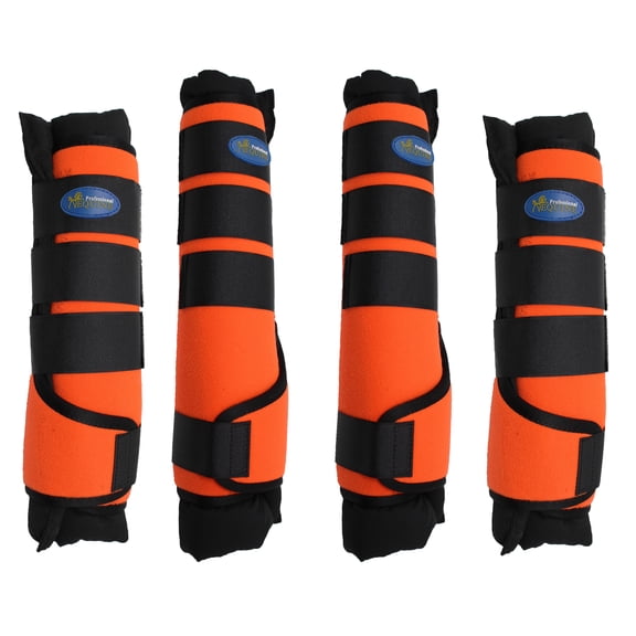 Horse Horse 4-Pack Leg Care Stable Shipping Neoprene Boot Wraps Orange 4108OR