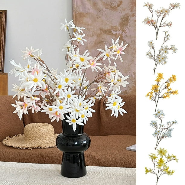 Orquídeas artificiales violetas margaritas | Flores simuladas de seda | Arreglo decorativo realista para el hogar | Ramo falso realista de 22.4 pulgadas | Múltiples colores | Fleece biomimético