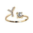 thumbnail image 2 of PVCS Exquisite Fashion 26 English Alphabet Style Ring Letter Fashion Copper Ring, 2 of 2