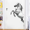 thumbnail image 1 of Adhesivos de pared elegantes de PVC saltando caballos, 38 x 90 cm, negro y blanco, 1 of 3