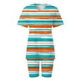 thumbnail image 5 of XWSHYW Womens Clothes Women Casual Summer V Neck Short Sleeve Tops And Short Pants Suit, Sizes S-3XL, 5 of 7